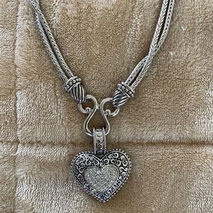 Brand New Lia Sophia Silver Heart Necklace